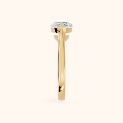Magnolia East-West Marquise Diamond Engagement Ring in Yellow Gold - SideView.webp