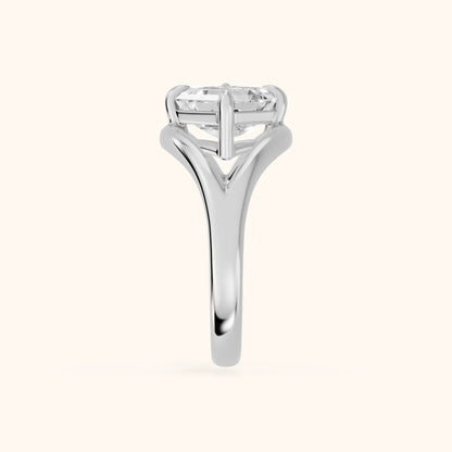 Madeleine Split Shank Asscher Diamond Engagement Ring in Platinum - SideView.webp