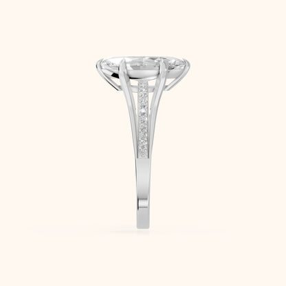 Lucinda Split Shank Marquise Diamond Engagement Ring in Silver - SideView.webp