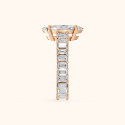 Mallory Shared Prong Marquise Diamond Engagement Ring in Rose Gold - SideView.webp