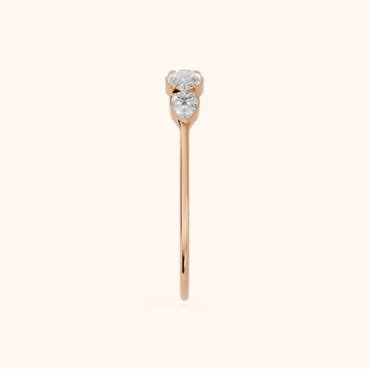 Samara Petite Pear Diamond Wedding Band in Rose Gold - SideView