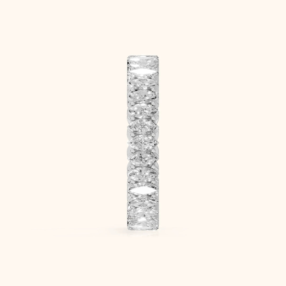 Tania Shared Prong Marquise & Cushion Diamond Eternity Band in Platinum - SideView