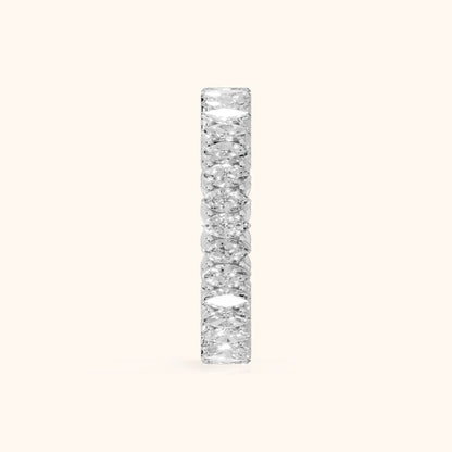 Tania Shared Prong Marquise & Cushion Diamond Eternity Band in Platinum - SideView