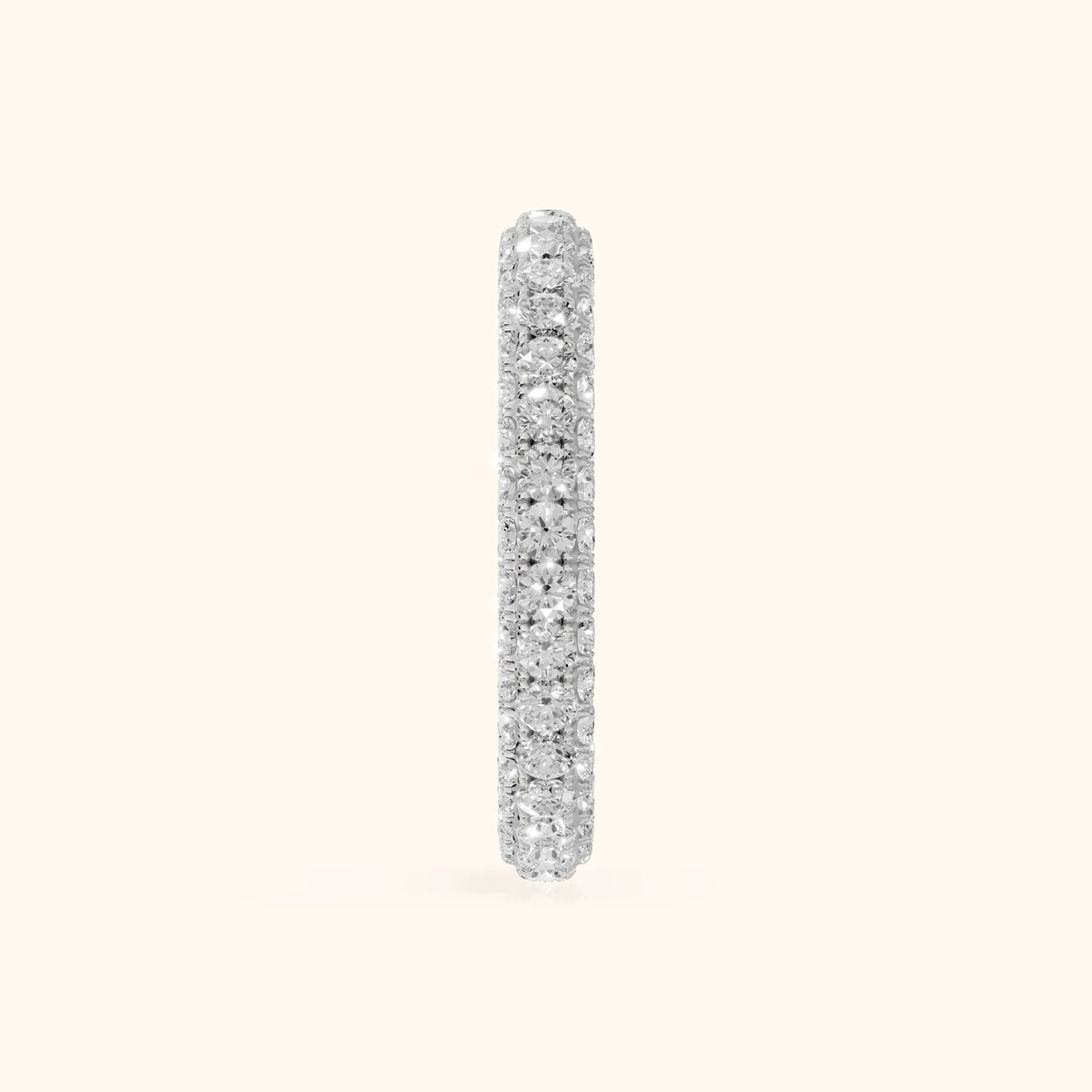 Candela Micropavé Round Diamond Eternity Band in Platinum - SideView