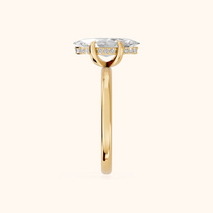 Charlotte Charm Solitaire Marquise Diamond Engagement Ring in Yellow Gold - SideView