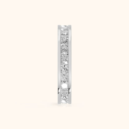 Ayana Channel Set Round Diamond Eternity Band in Silver - SideView
