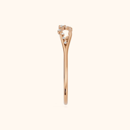 Amelia Bypass Round Diamond Stackable Ring in Rose Gold - SideView