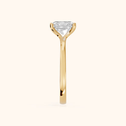 Matilda Cathedral Solitaire Radiant Diamond Engagement Ring in Yellow Gold - SideView.webp
