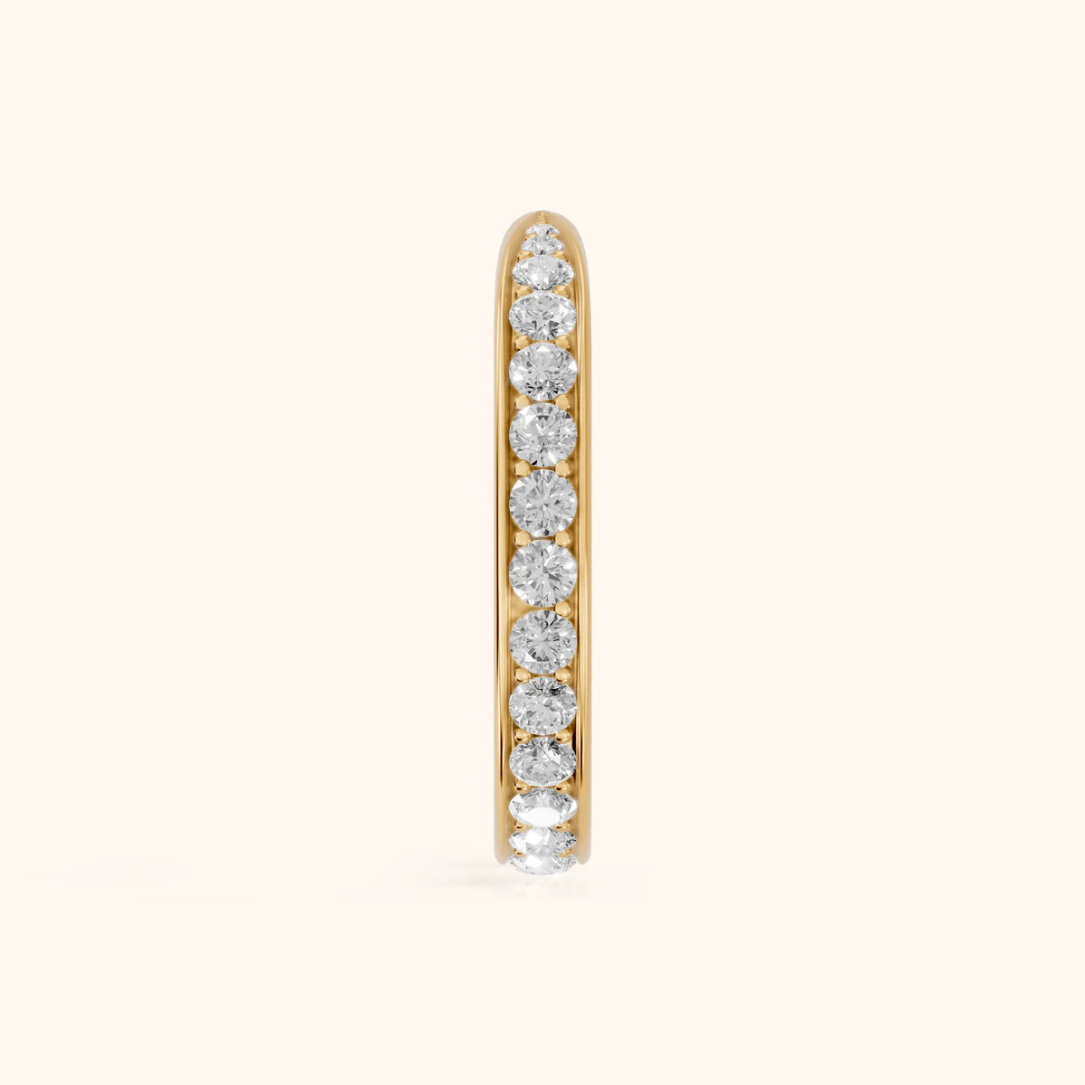 Clara Tapered Riviera Round Diamond Eternity Band in Yellow Gold - SideView