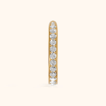 Clara Tapered Riviera Round Diamond Eternity Band in Yellow Gold - SideView