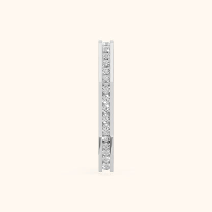 Sasha Channel Set Round Diamond Eternity Band in Platinum - SideView