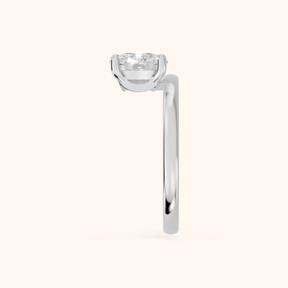 Maisie Four Prong Solitaire Cushion Diamond Engagement Ring in Silver - SideView.webp