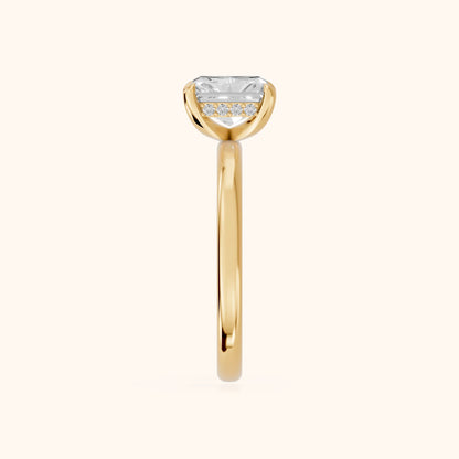 Charlotte Charm Solitaire Radiant Diamond Engagement Ring in Yellow Gold - SideView