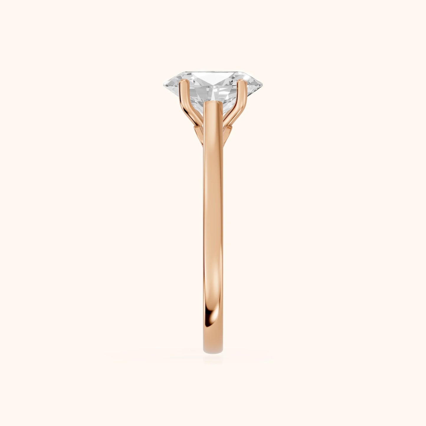 Iris Vintage Oval Diamond Engagement Ring in Rose Gold - SideView