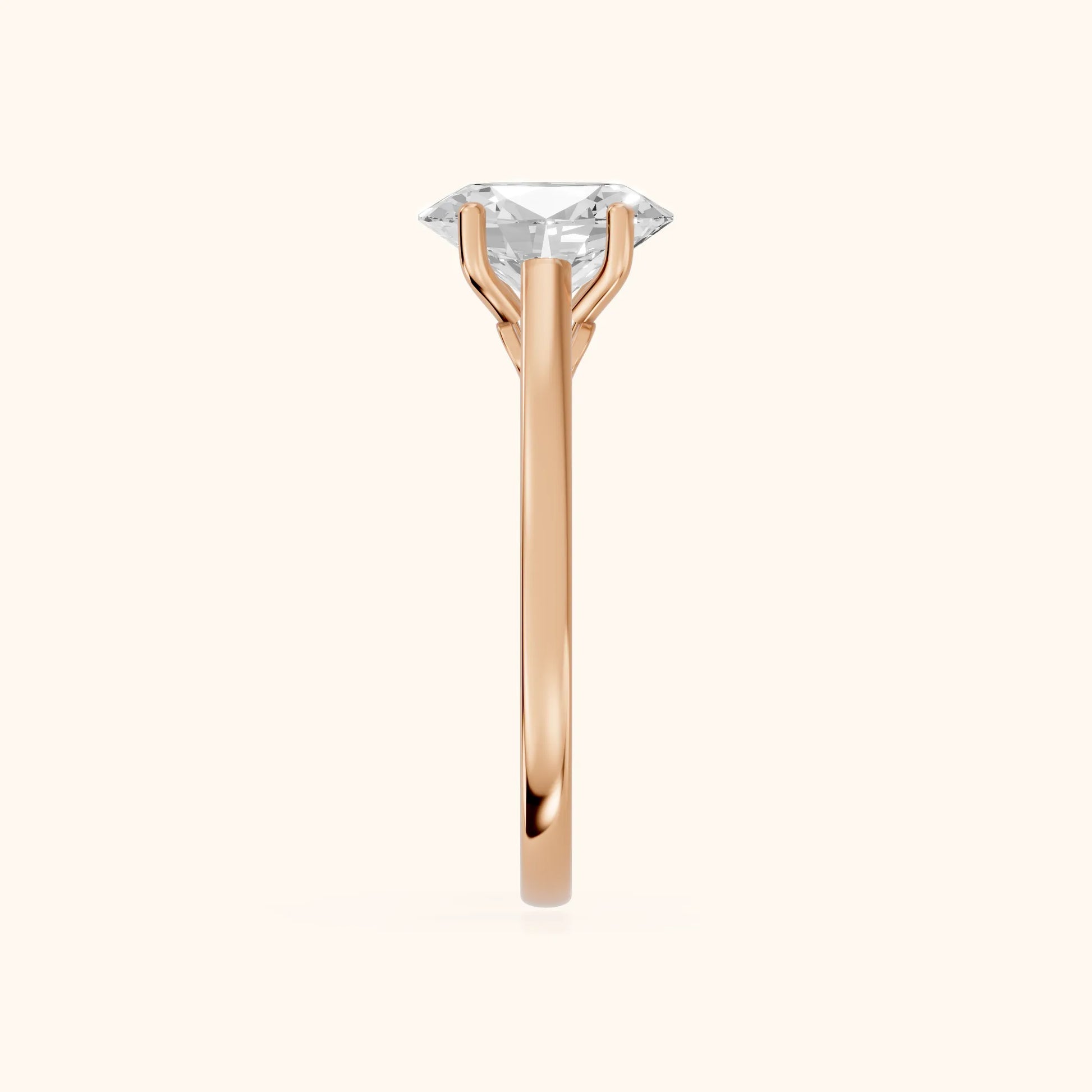Iris Vintage Oval Diamond Engagement Ring in Rose Gold - SideView