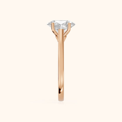 Iris Vintage Oval Diamond Engagement Ring in Rose Gold - SideView