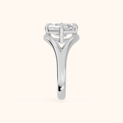 Seraphina Criss Cross Asscher Diamond Engagement Ring in Platinum - SideView