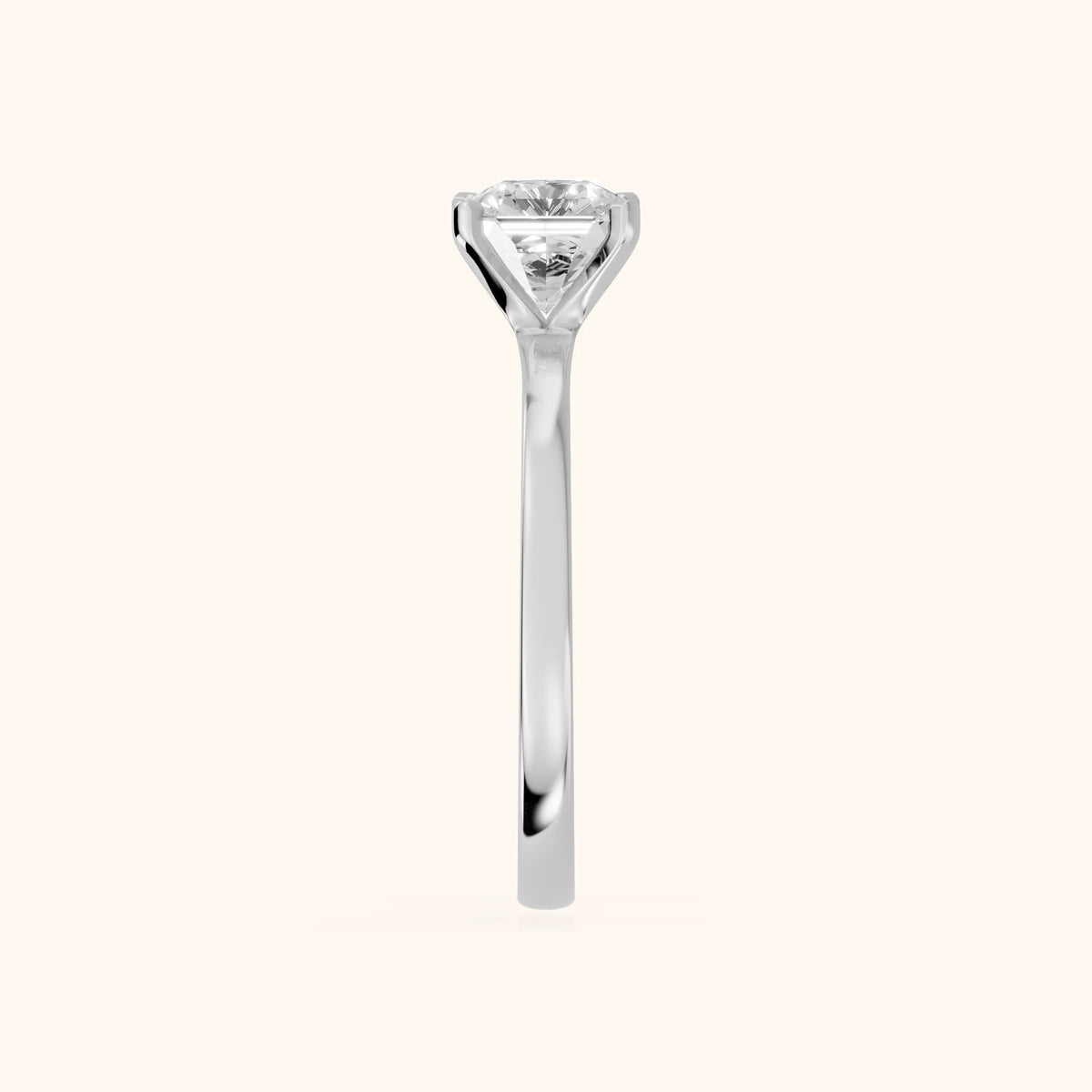 Matilda Cathedral Solitaire Asscher Diamond Engagement Ring in Silver - SideView.webp