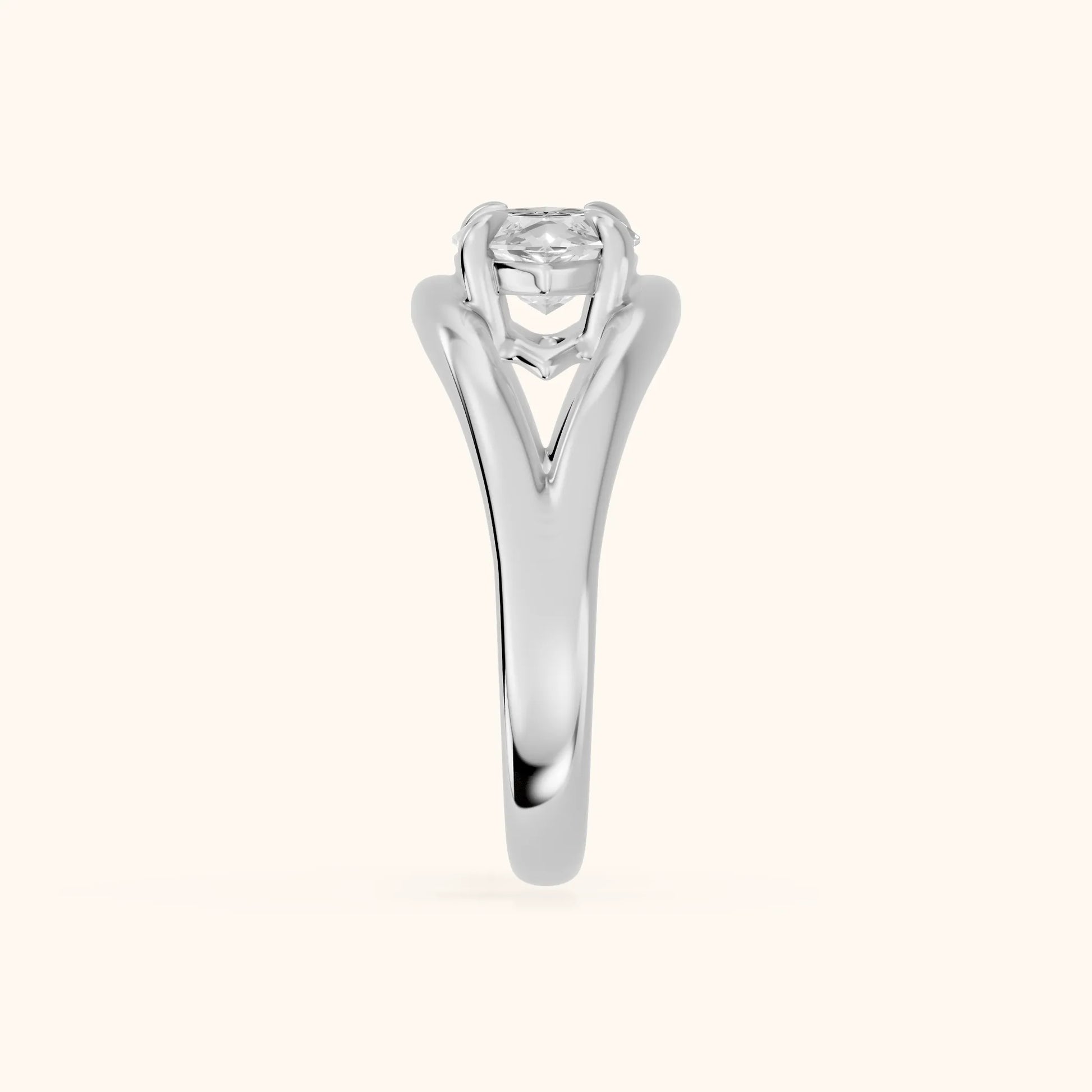 Seraphina Criss Cross Marquise Diamond Engagement Ring in Silver - SideView