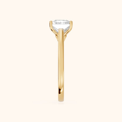 Iris Vintage Princess Diamond Engagement Ring in Yellow Gold - SideView