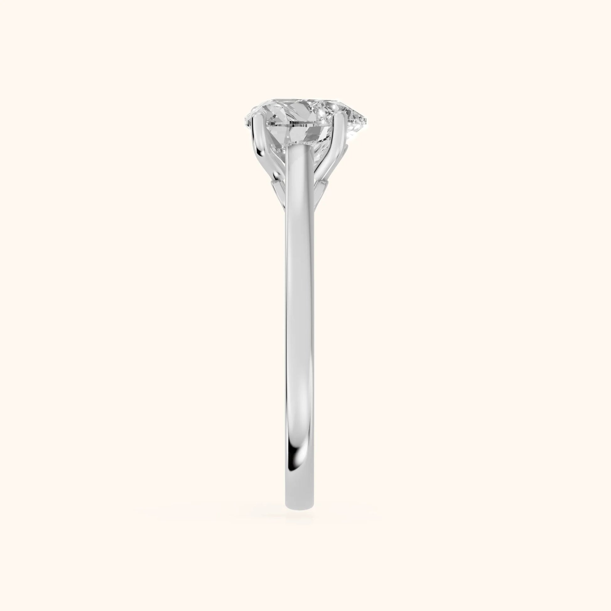 Iris Vintage Heart Diamond Engagement Ring in Platinum - SideView