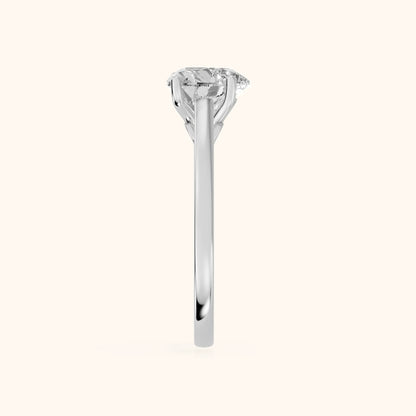 Iris Vintage Heart Diamond Engagement Ring in Platinum - SideView