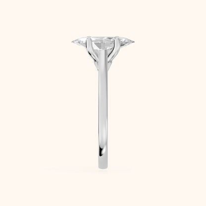 Iris Vintage Marquise Diamond Engagement Ring in White Gold - SideView