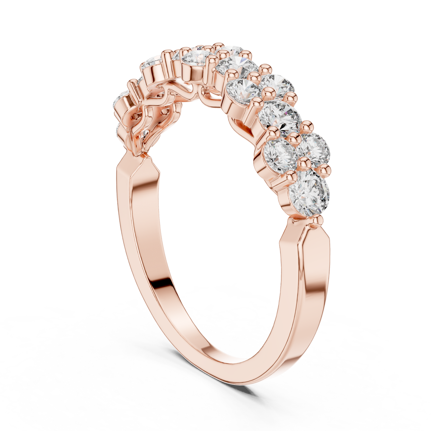 Round Cut Lab Grown Diamond Ring in Rose Gold
