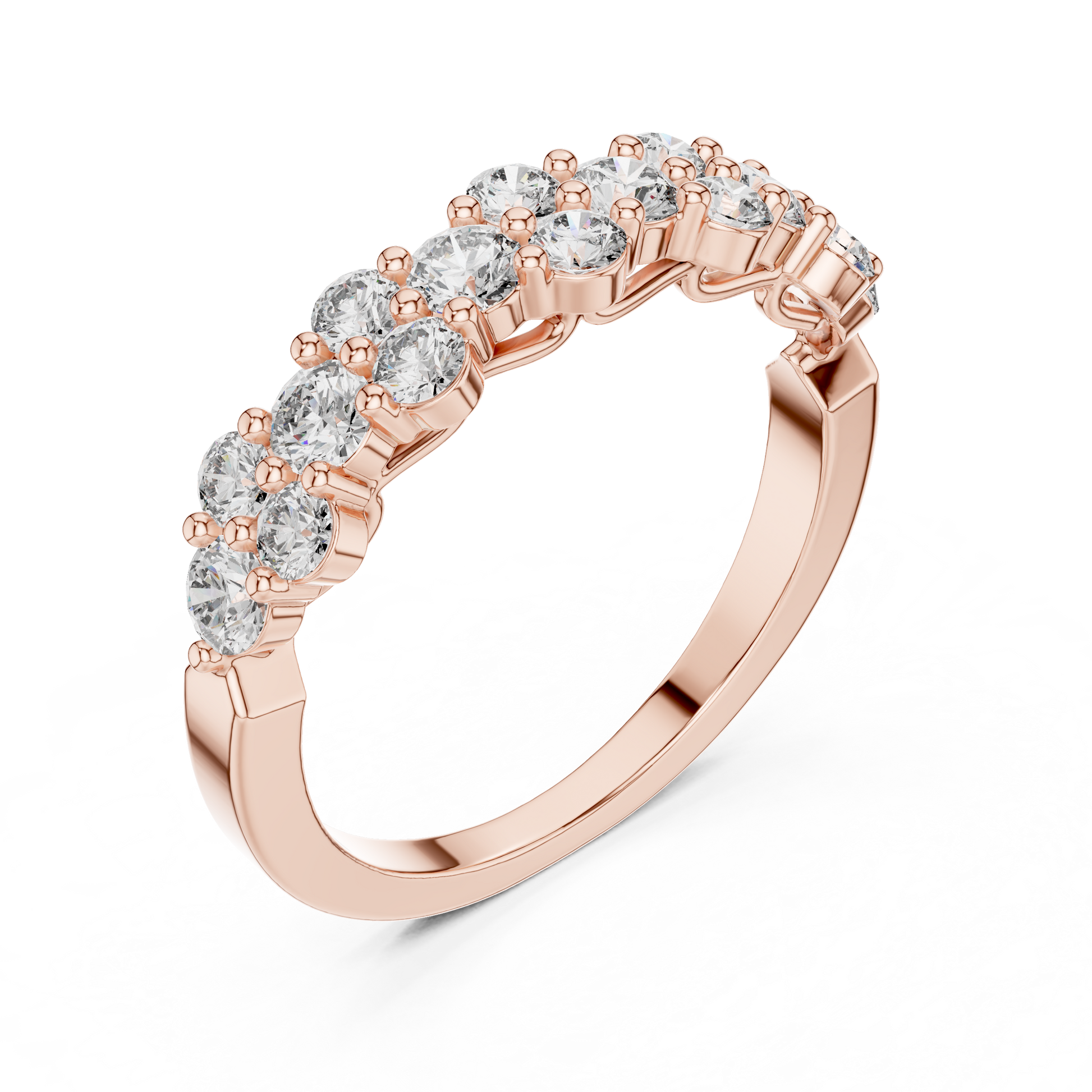 Round Cut Lab Grown Diamond Ring in Rose Gold