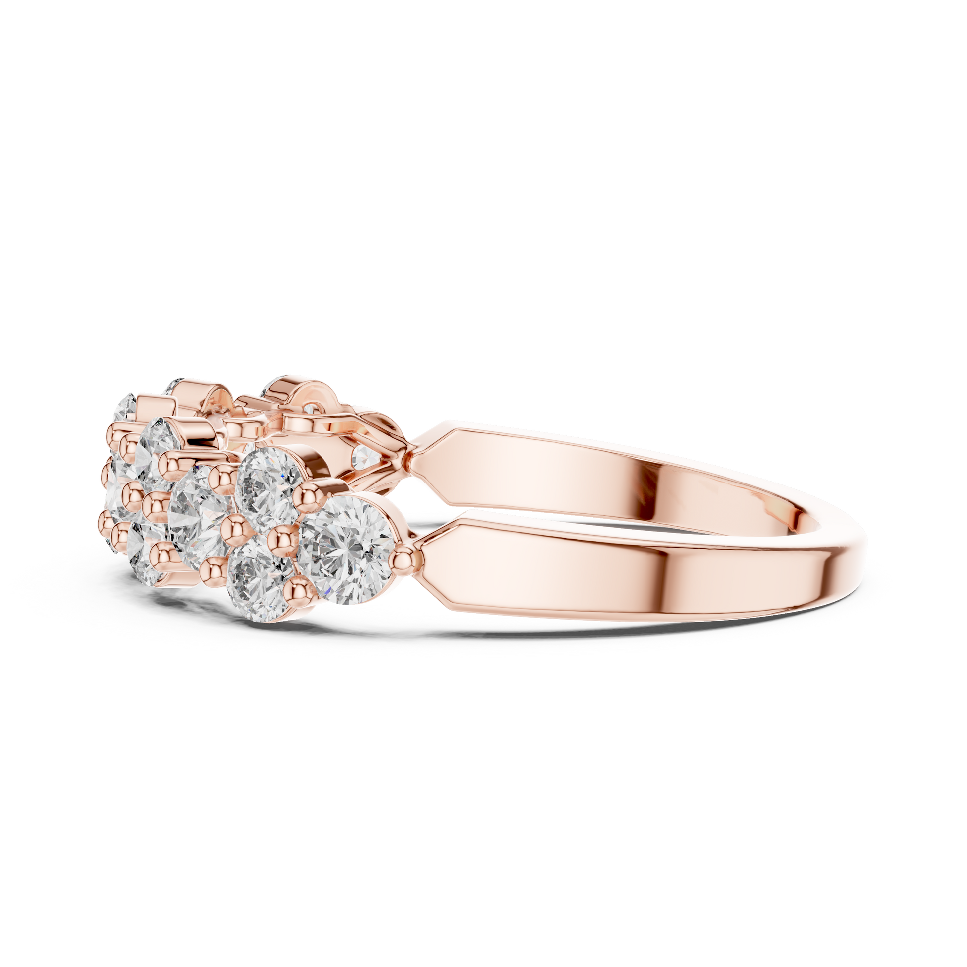 Round Cut Lab Grown Diamond Ring in Rose Gold