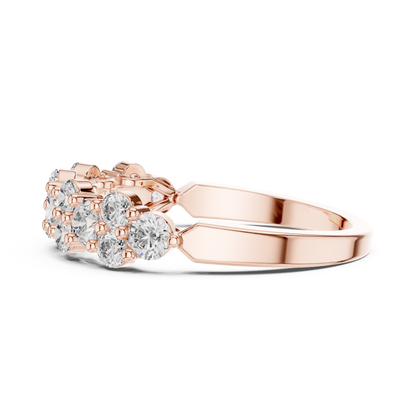 Round Cut Lab Grown Diamond Ring in Rose Gold
