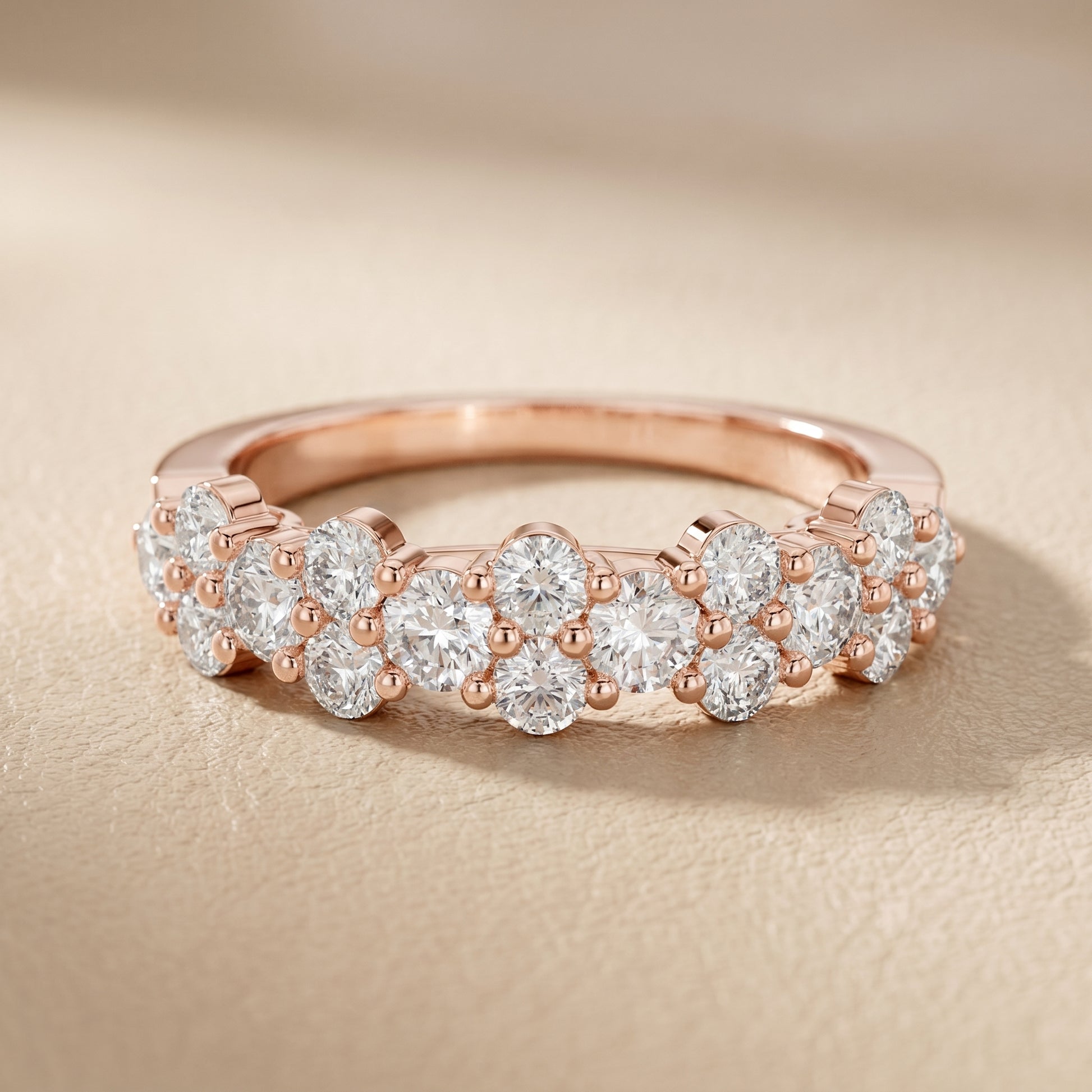 Round Cut Lab Grown Diamond Ring in Rose Gold