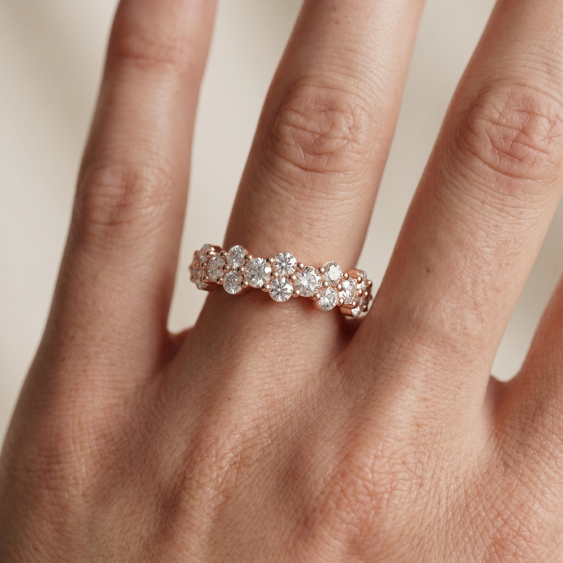 Round Cut Lab Grown Diamond Ring in Rose Gold