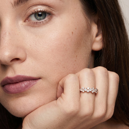 Round Cut Lab Grown Diamond Ring in Rose Gold