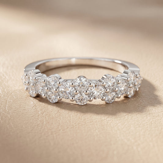 Round Cut Lab Grown Diamond Ring in White Gold