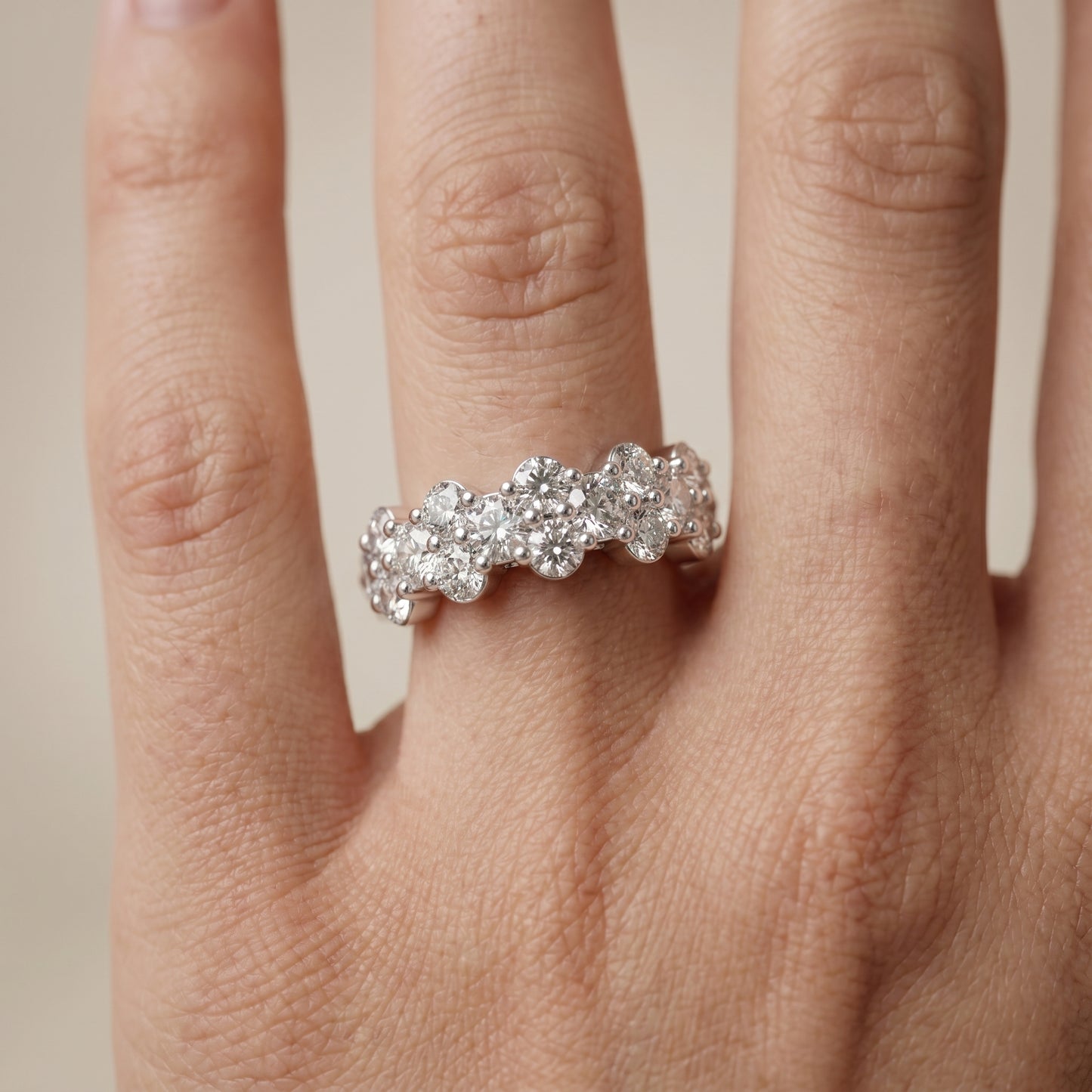 Round Cut Lab Grown Diamond Ring in Platinum