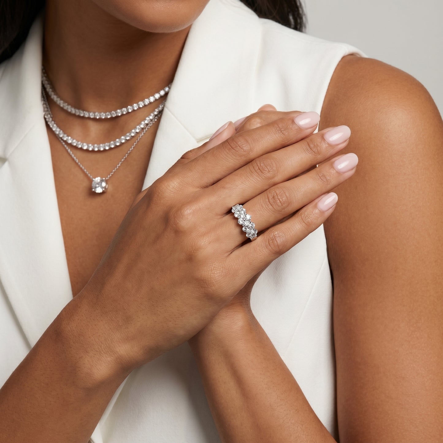 Round Cut Lab Grown Diamond Ring in Platinum