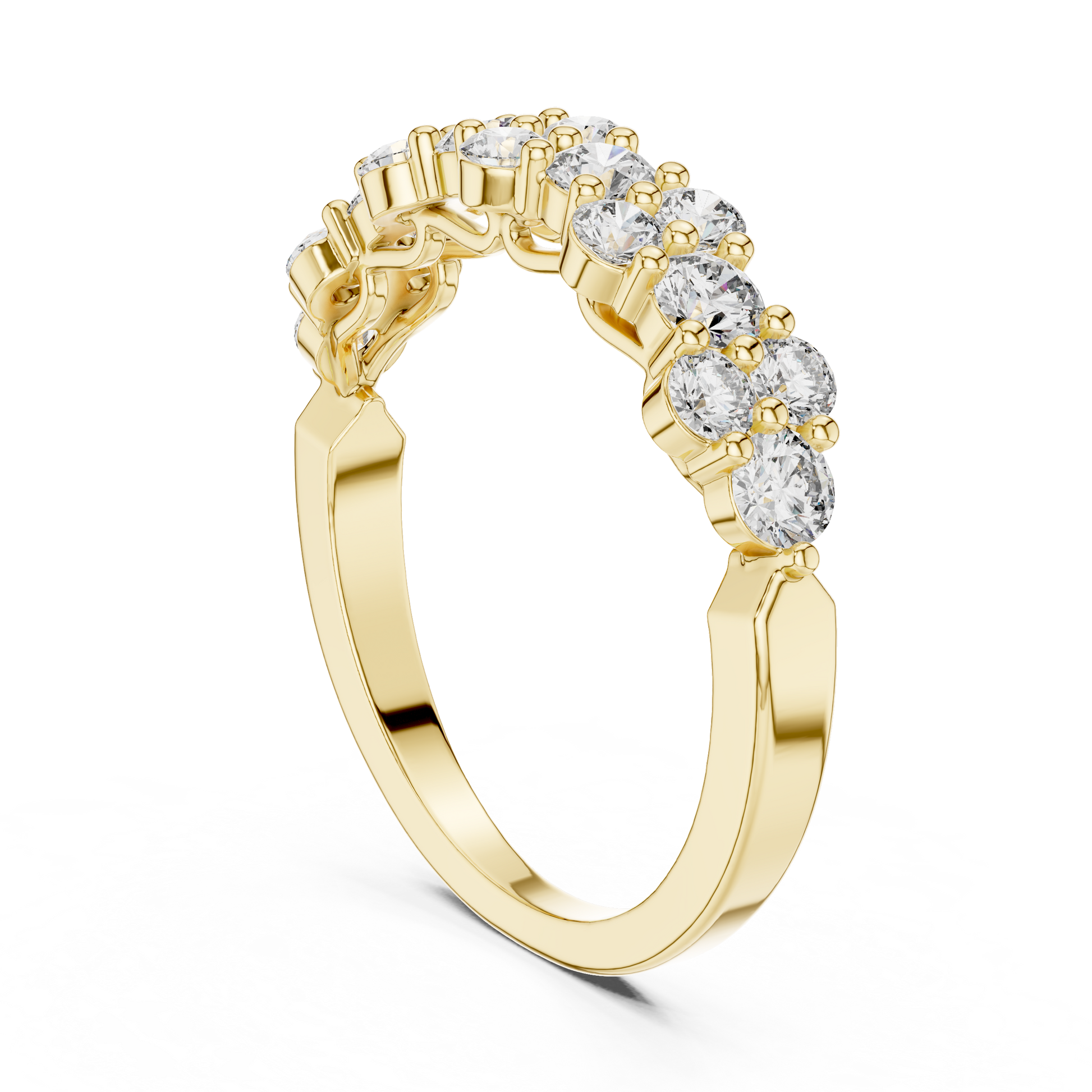 Round Cut Lab Grown Diamond Ring in Yellow Gold