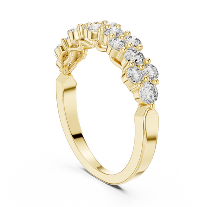 Round Cut Lab Grown Diamond Ring in Yellow Gold