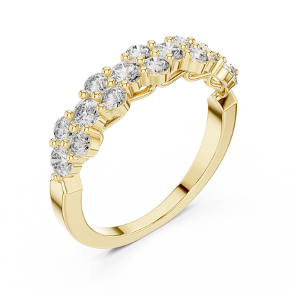 Round Cut Lab Grown Diamond Ring in Yellow Gold