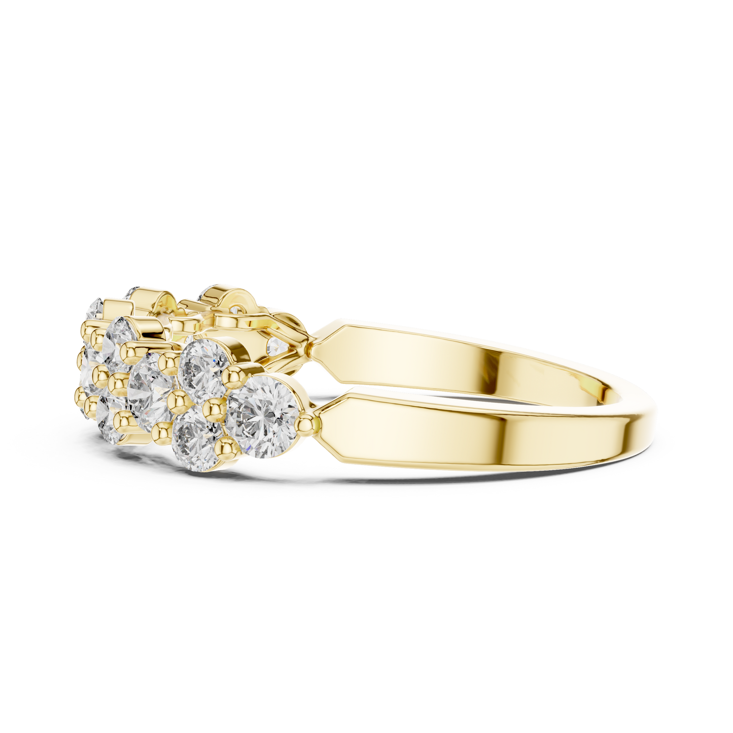 Round Cut Lab Grown Diamond Ring in Yellow Gold