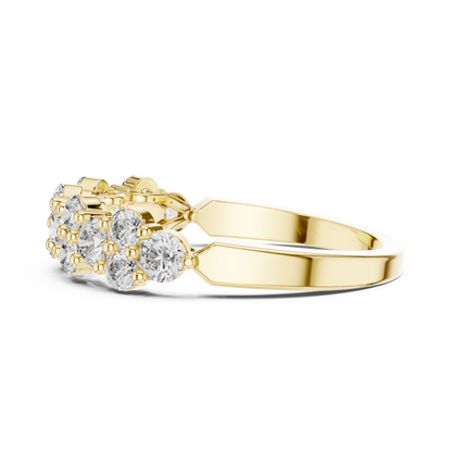 Round Cut Lab Grown Diamond Ring in Yellow Gold