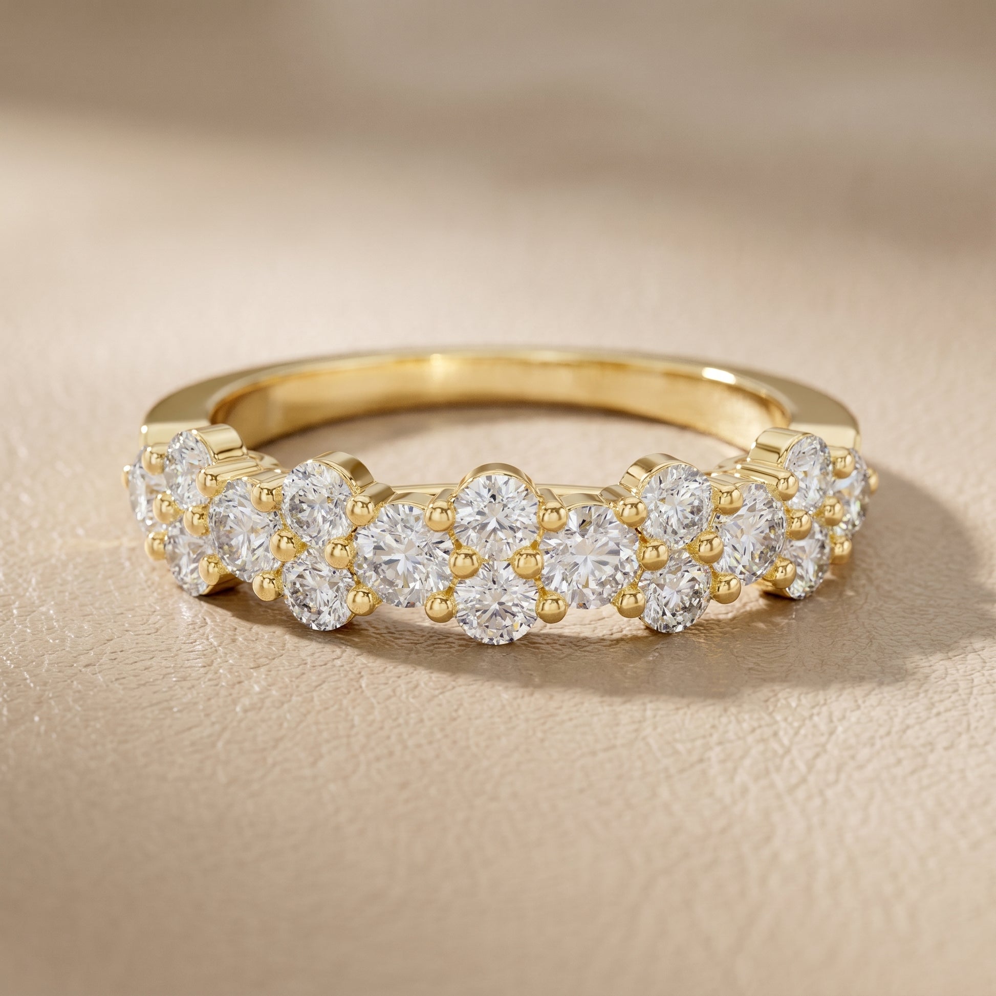 Round Cut Lab Grown Diamond Ring in Yellow Gold