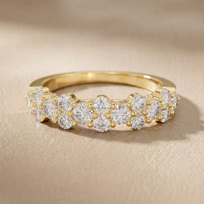 Round Cut Lab Grown Diamond Ring in Yellow Gold