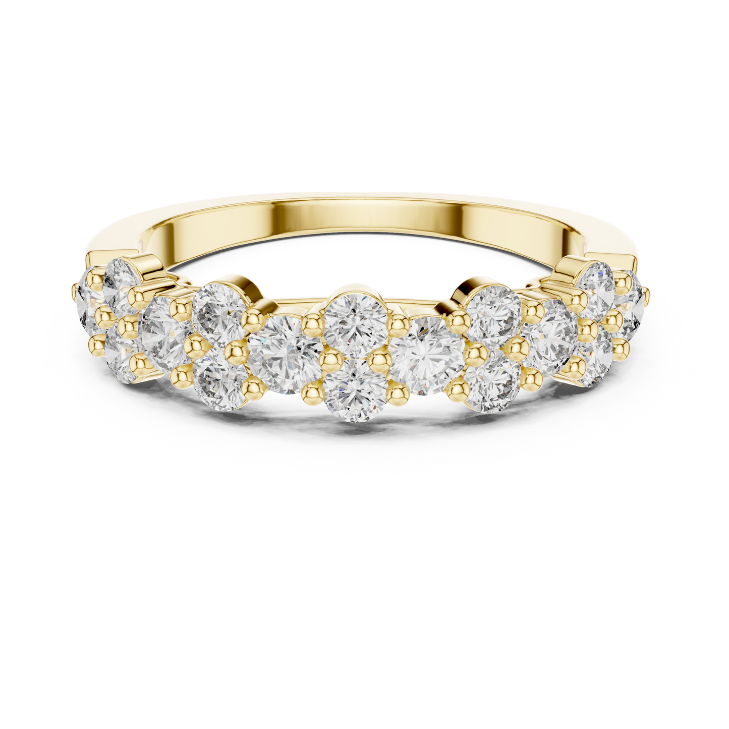Round Cut Lab Grown Diamond Ring in Yellow Gold