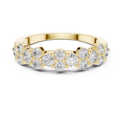Round Cut Lab Grown Diamond Ring in Yellow Gold