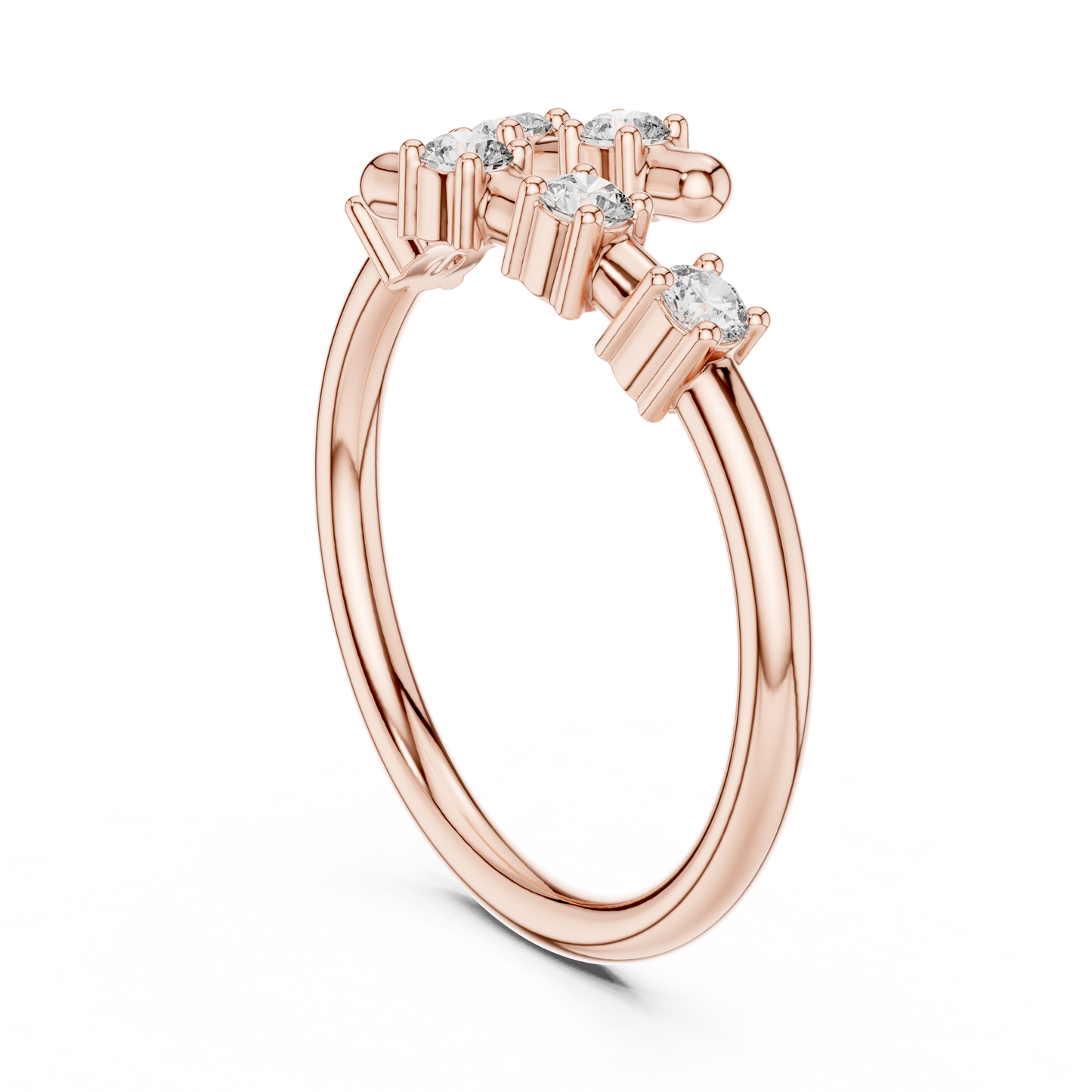 Round Cut Lab Grown Diamond Ring in Rose Gold