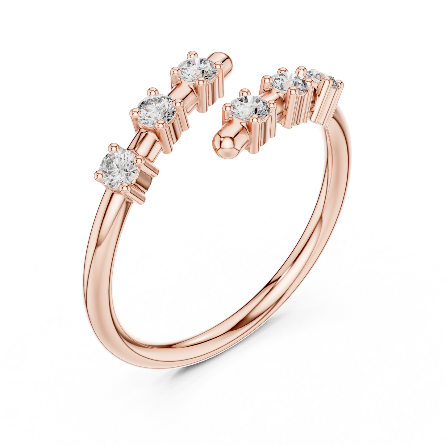 Round Cut Lab Grown Diamond Ring in Rose Gold