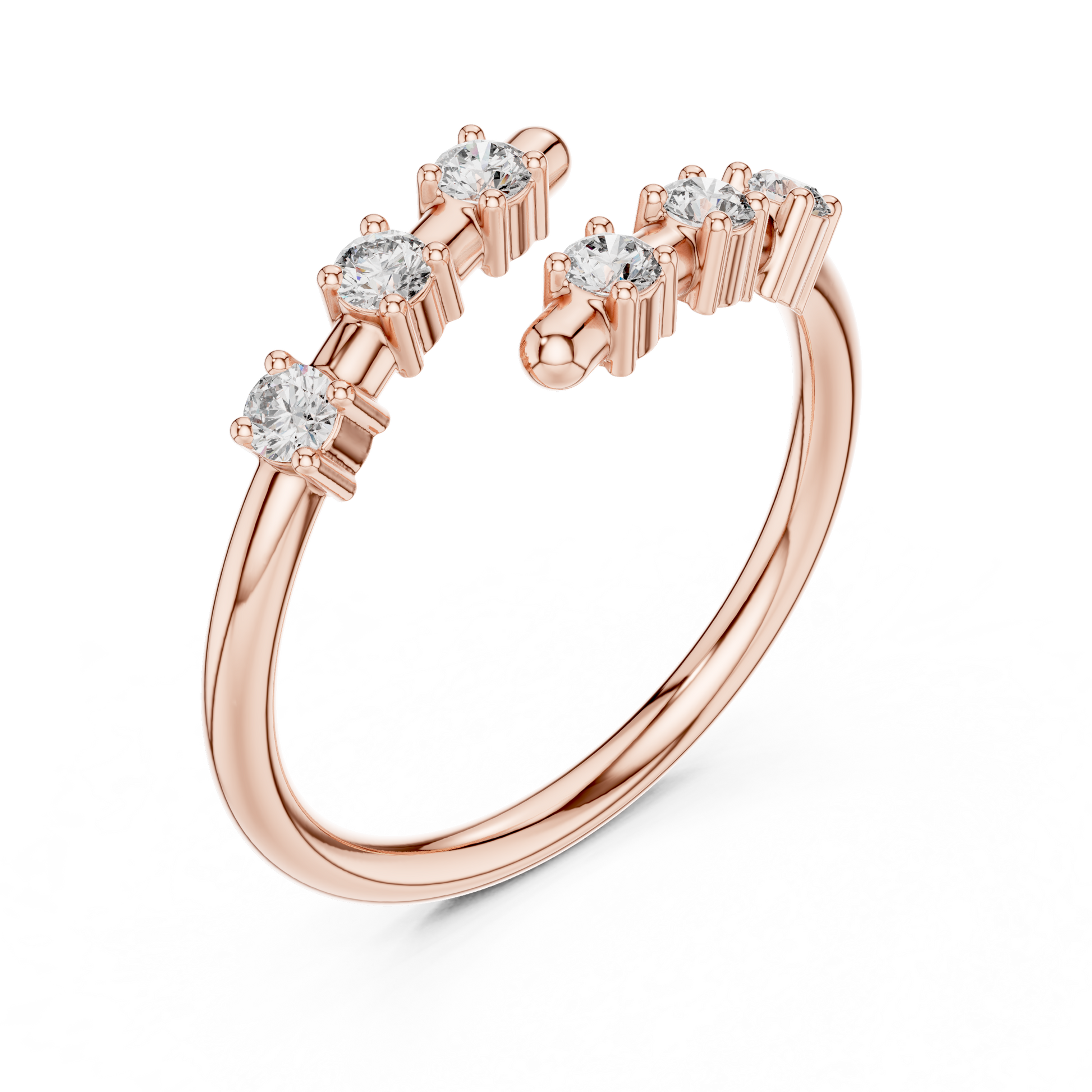 Round Cut Lab Grown Diamond Ring in Rose Gold