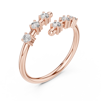 Round Cut Lab Grown Diamond Ring in Rose Gold